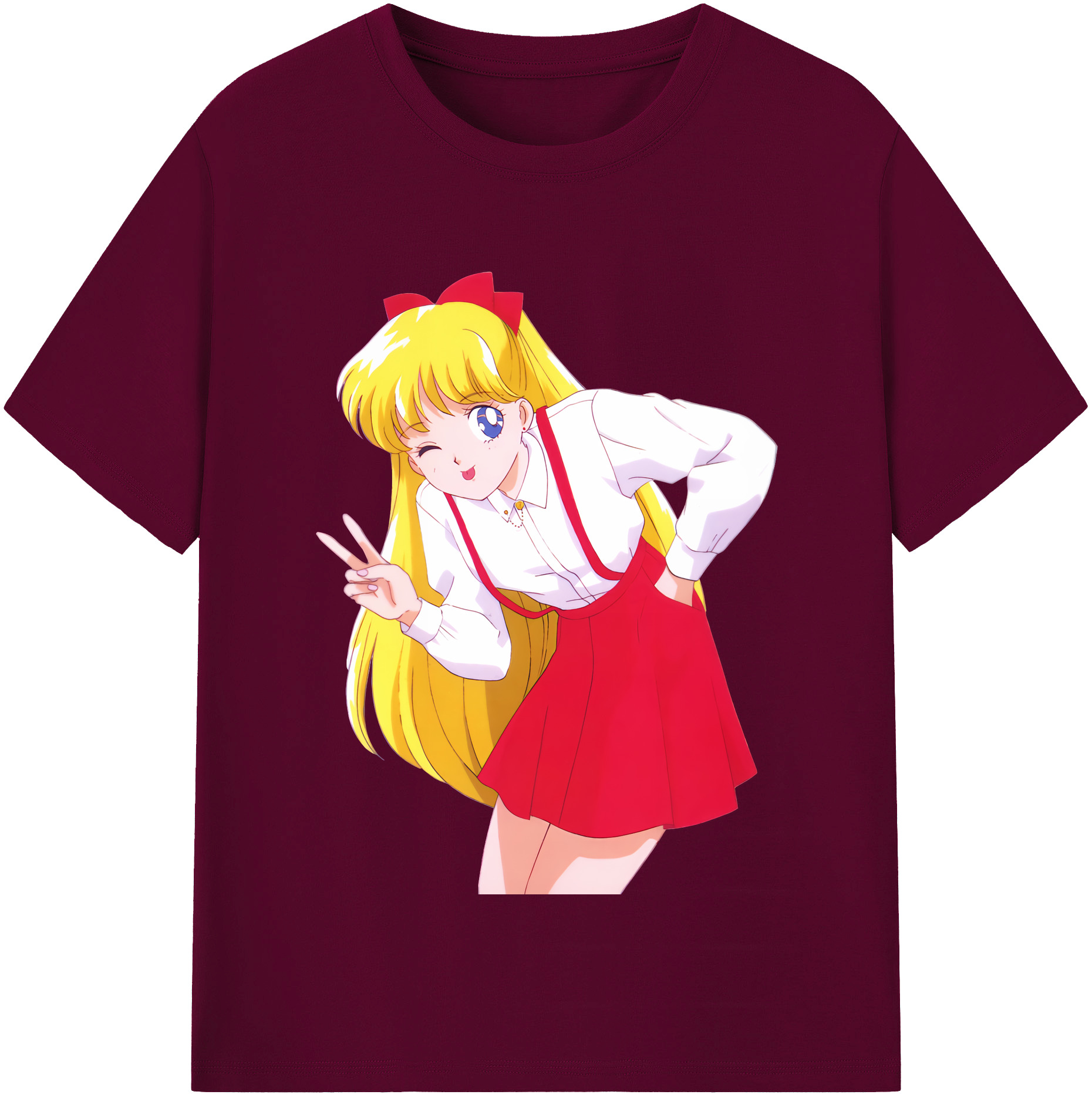 （画像用） 美少女戦士セーラームーン 愛野 美奈子 あいの みなこ Sailor Moon Aino Minako レディースカジュアルプリントTシャツ（綿100％）